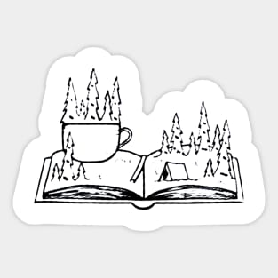 Coffee and Book Sticker